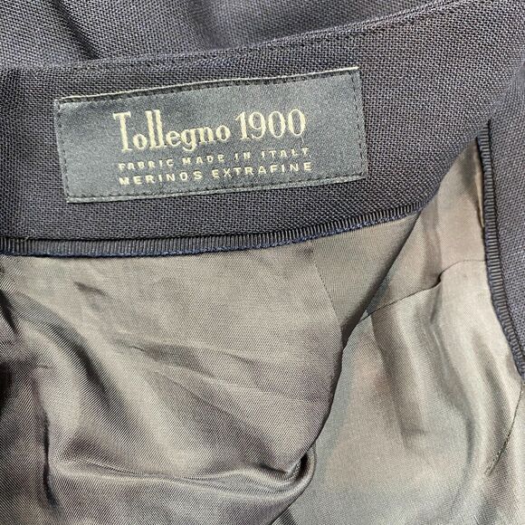 Brooks Brothers Tollegno 1900 Skirt Womens 8 Navy Wool Merino Extrafine- Lined - Picture 3 of 16